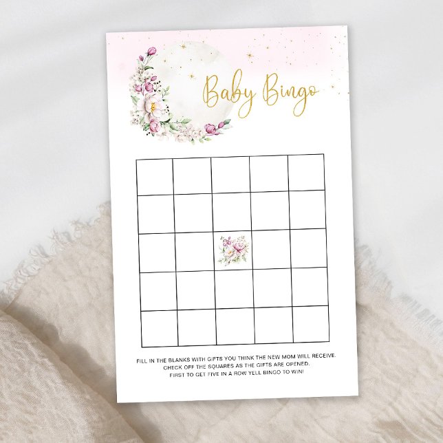 Jeu de Bingo Bébé Lune Florale (Créateur téléchargé)