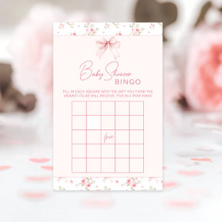 Jeu de Bingo Chic Fleur Rose pour Baby Shower Fill