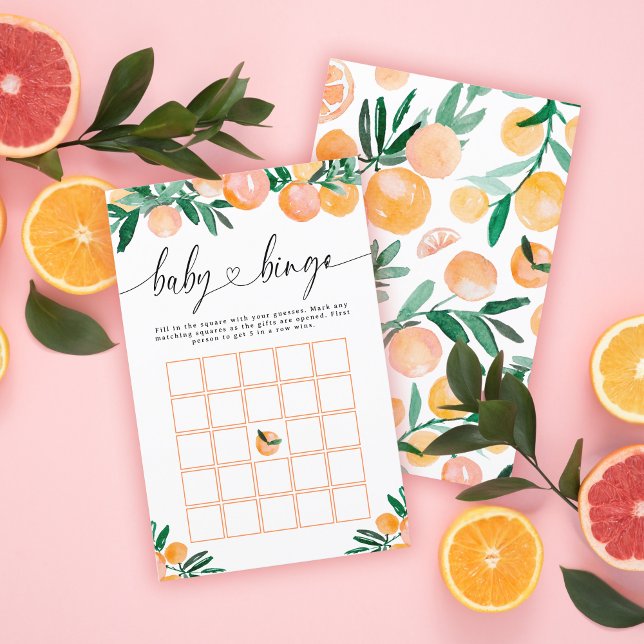 Jeu de bingo Citrus Orange Baby Shower (Créateur téléchargé)