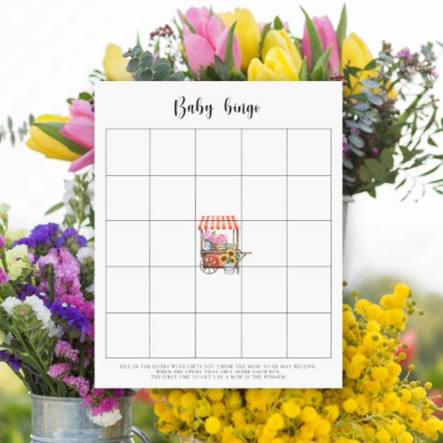 Jeu de Bingo de Baby shower de fleurs cultivé loca (Créateur téléchargé)