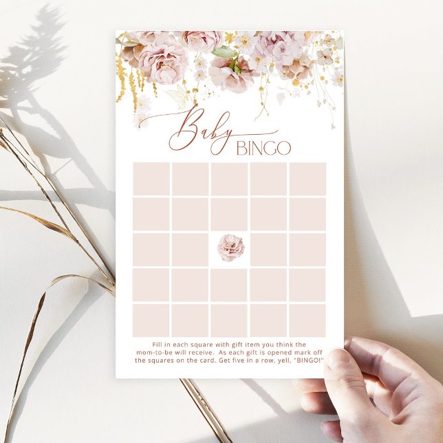 Jeu de bingo de baby shower de jardin fleuri (Créateur téléchargé)
