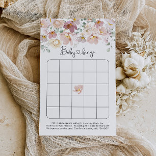 Jeu de bingo de baby shower fleur sauvage