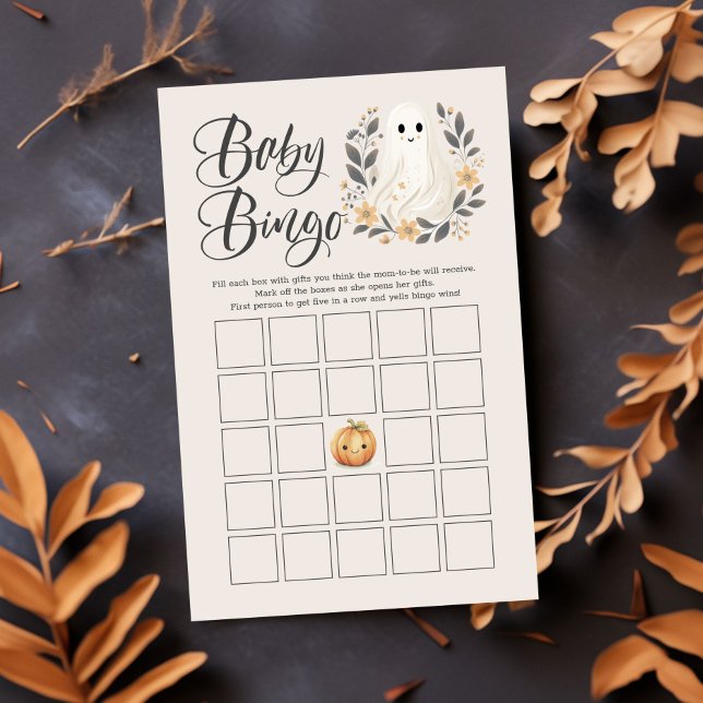 Jeu de Bingo de Baby Shower Halloween Fantôme Mign (Créateur téléchargé)