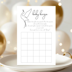 Jeu de bingo de baby shower minimaliste cigogne ne