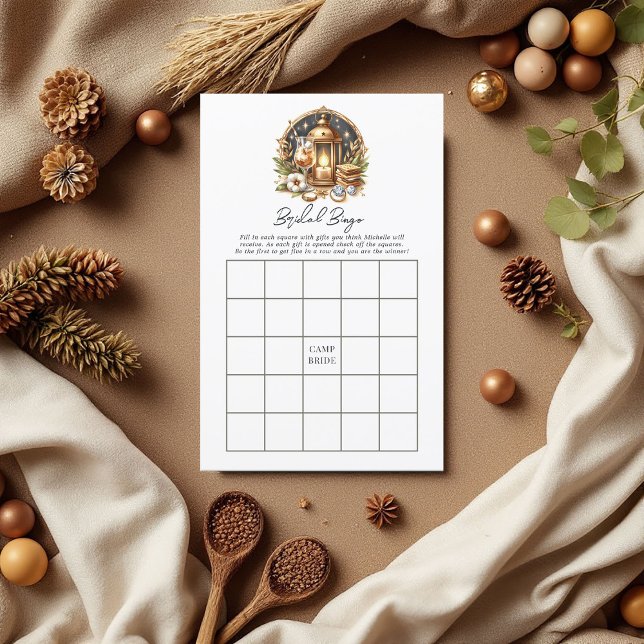 Jeu De Bingo De Bachelorette De Luxe Gold Camp Bri (Luxury Gold Camp Bride Bachelorette Bingo Game)