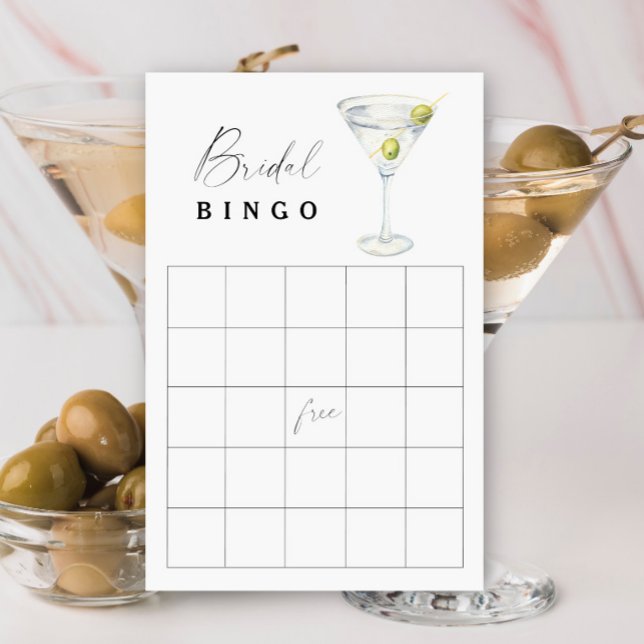 Jeu de bingo de douche à martini nuptiale à sec (Créateur téléchargé)