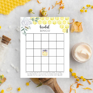 Jeu de bingo de douche de mariée florale abeille a