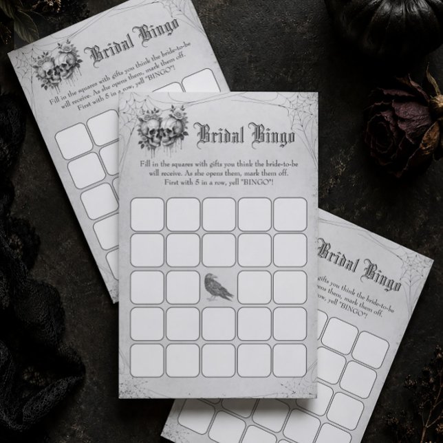 Jeu de bingo de douche de mariée Halloween crâne (Créateur téléchargé)