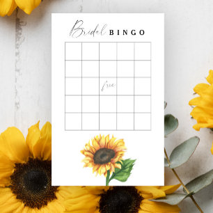 Jeu de bingo de douche nuptiale de tournesol minim