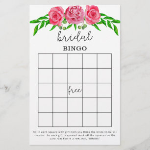 Jeu de bingo de douche rose