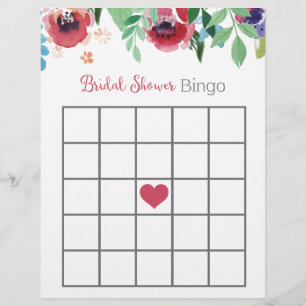 Jeu de Bingo de Fête des mariées Florale