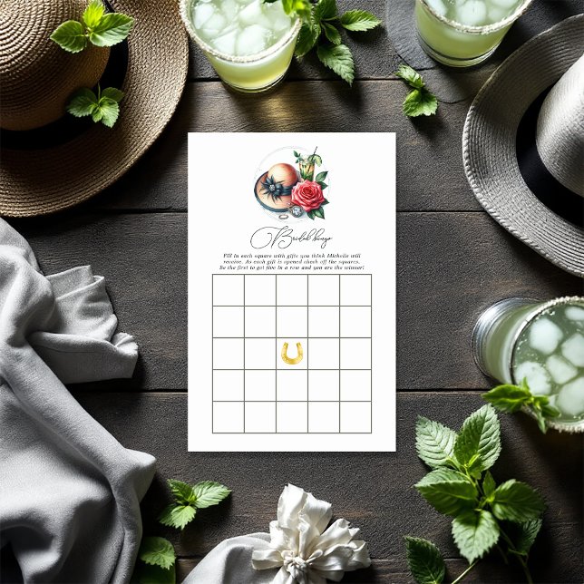 Jeu De Bingo De Fête des mariées Inspiré Derby (Derby-Inspired Bridal Shower Bingo Game)