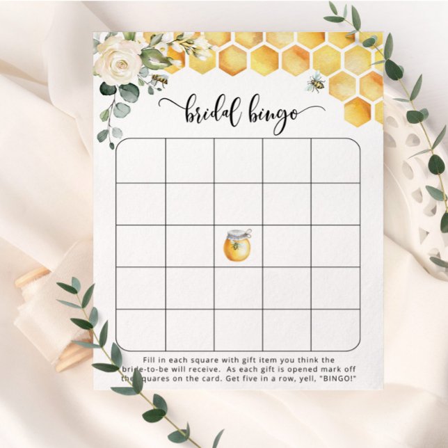 Jeu de bingo de la mariée d'abeilles florales (Créateur téléchargé)