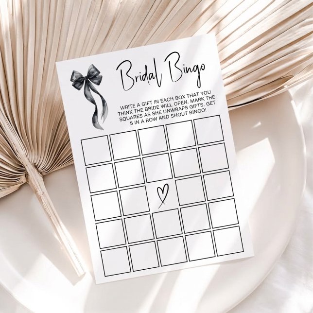 Jeu de bingo de mariage à ruban noir Coquette (Créateur téléchargé)