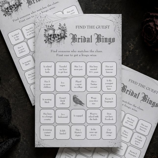 Jeu de bingo de mariage Crâne Halloween Trouvez l' (Créateur téléchargé)