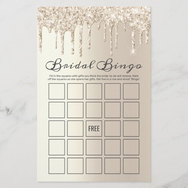 Jeu de Bingo de Mariage Élégant avec Champagne qui (Devant)