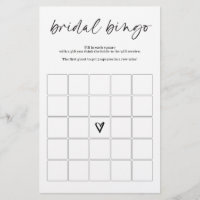 Jeu de Bingo de Mariage Moderne Simple Minimaliste