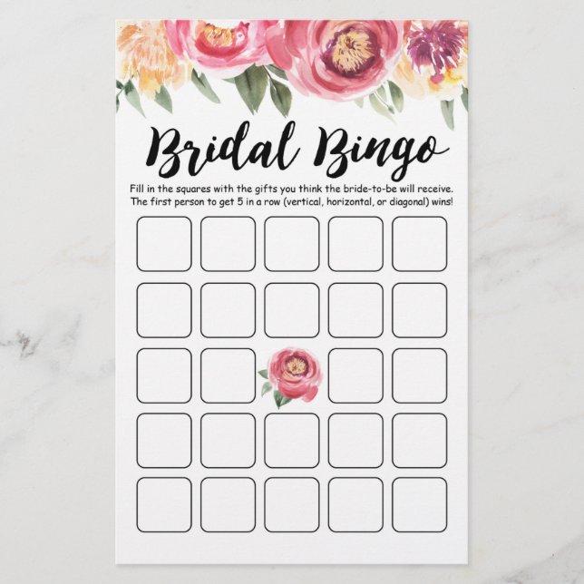 Jeu de Bingo de Mariage pour Enterrement de Vie de (Devant)