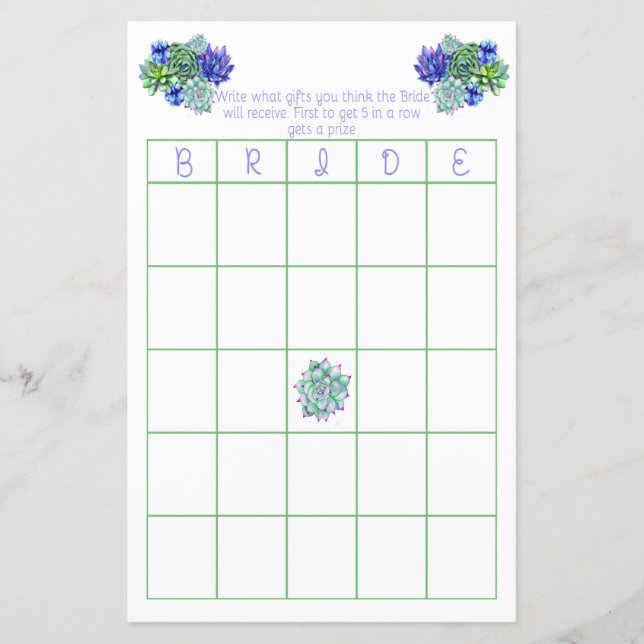 Jeu de bingo de mariage réussi (Devant)