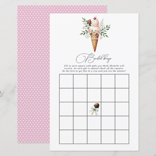 Jeu de Bingo de Mariage sur le thème de la Glace (Devant / Derrière)