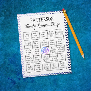 Jeu de Bingo de Réunion Familiale Chevron