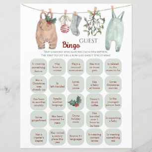 Jeu de Bingo des invités aux vêtements de Noël