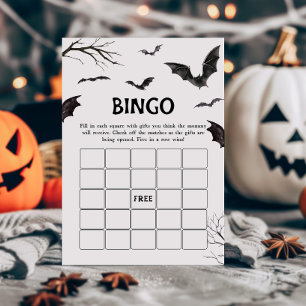 Jeu de Bingo d'Halloween noir et blanc Bats