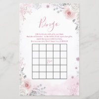 Jeu de bingo du traîneau flocon de neige rose past