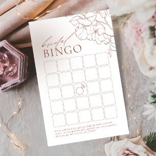 Jeu de bingo élégant aux motifs floraux rouille po