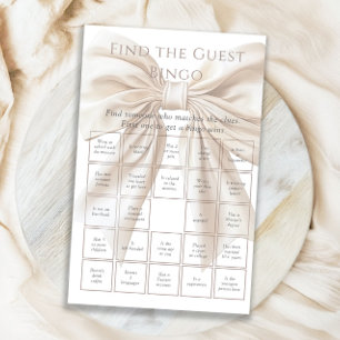 Jeu de Bingo Élégant Nœud Papillon Beige Trouver l