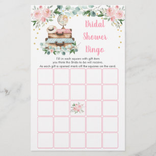 Jeu de Bingo Floral Rose Gold pour Voyage et Fête 