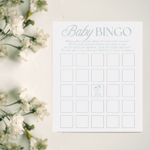 Jeu de bingo minimaliste pour baby shower Blue Boy