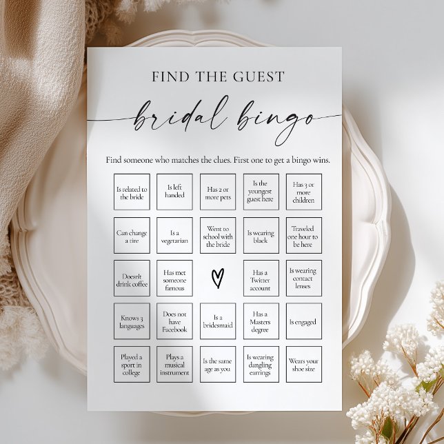Jeu de Bingo Moderne pour Trouver l'Invité à la Fê (Créateur téléchargé)