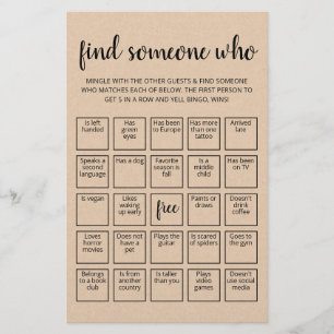 Jeu de bingo modifiable pour trouver quelqu'un