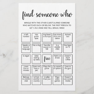 Jeu de bingo modifiable 'Trouvez quelqu'un qui...'