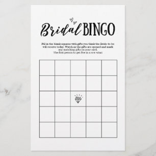 Jeu de bingo nuptiale pour Mariage ou Fête des mar
