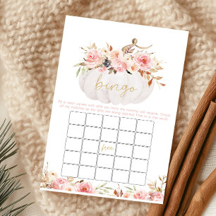 Jeu de bingo pour baby shower avec citrouille flor
