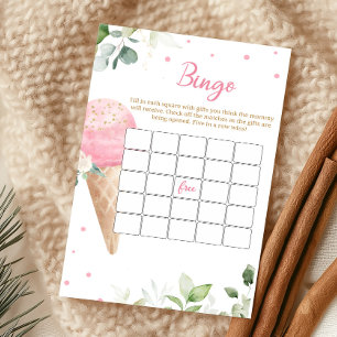 Jeu de Bingo pour Baby Shower avec de la Glace Ros