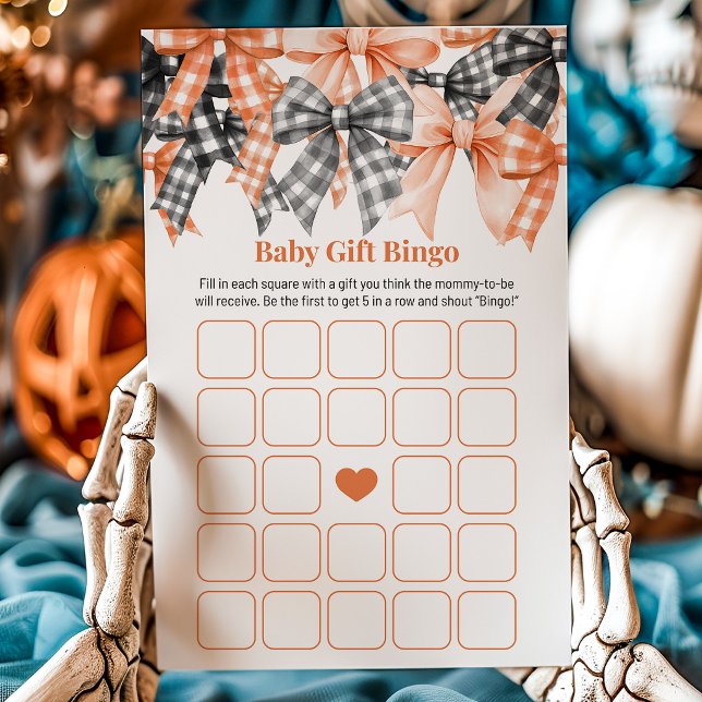 Jeu de Bingo pour Baby Shower avec Ruban à Carreau (Créateur téléchargé)