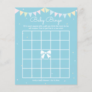 Jeu de Bingo pour Baby Shower Bébé Garçon Bleu Élé