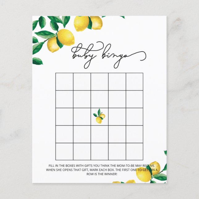 Jeu de bingo pour baby shower Bébé mignon (Devant)