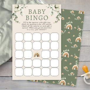Jeu de Bingo pour Baby Shower Bohème