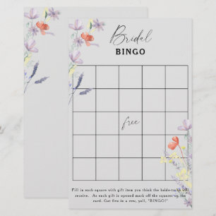 Jeu de bingo pour baby shower bohème floral de mar