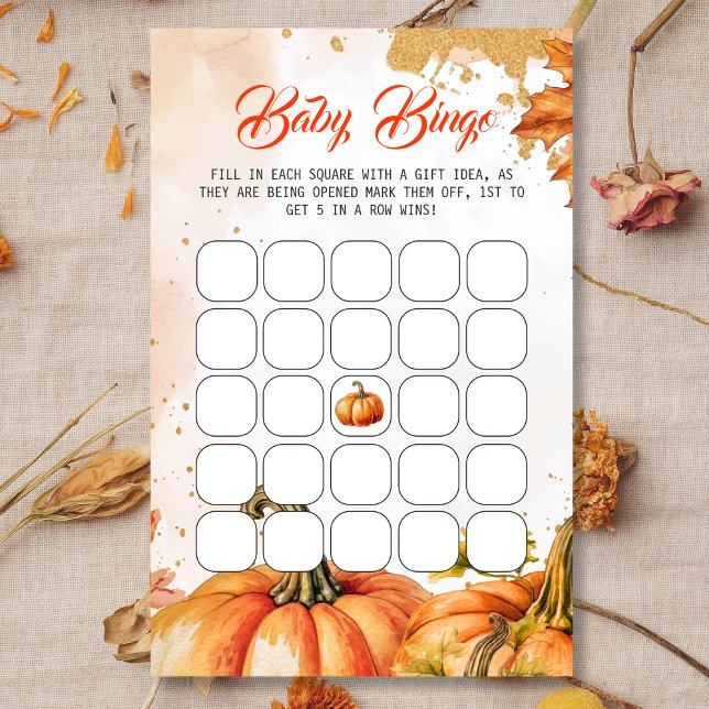 Jeu de Bingo pour Baby Shower Célébration d'Automn (Créateur téléchargé)