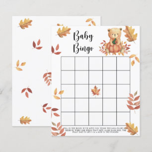 Jeu de bingo pour baby shower - Citrouille et Ours