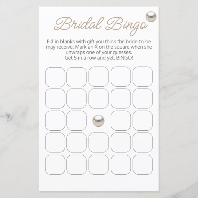 Jeu de bingo pour Baby Shower Collier de perles él (Devant)