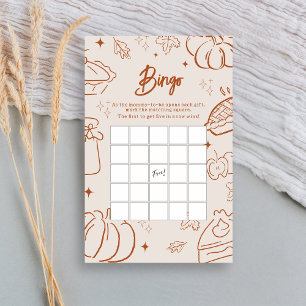 Jeu de Bingo pour Baby Shower d'automne Little Cut