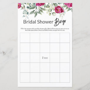 Jeu de BINGO pour Baby Shower de mariage floral ro