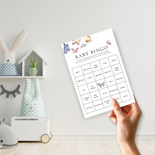 Jeu de Bingo pour Baby Shower Fille Papillon