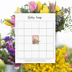 Jeu de Bingo pour baby shower Fleur bébé cultivée